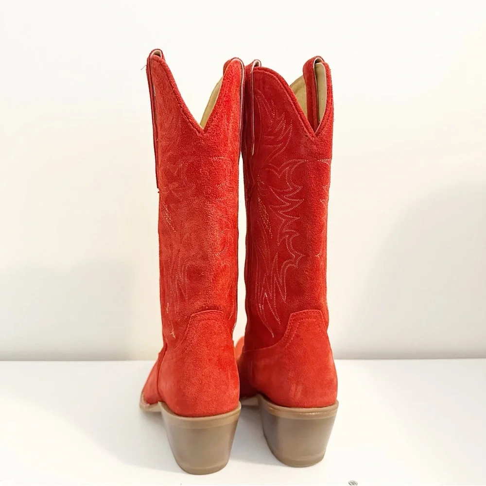 IDYLLWIND WOMEN'S CHARMED LIFE SUEDE WESTERN BOOTS - ROUND TOE RED - Picture 3 of 10